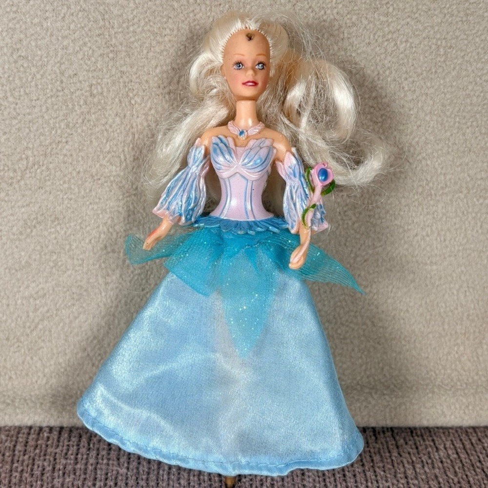 Mattel‎ Barbie Swan Lake Odette Figurine Pen 2003 Blue Dress Vintage Y2K Toy